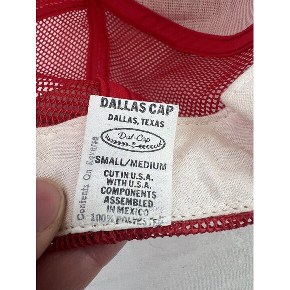 Vtg Dallas Cap St Louis Cardinals Mesh Trucker‎ Snapback Hat Red S/M MLB 80's - Picture 6 of 8